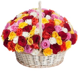 51 colorful roses basket | Flower Delivery Korolev